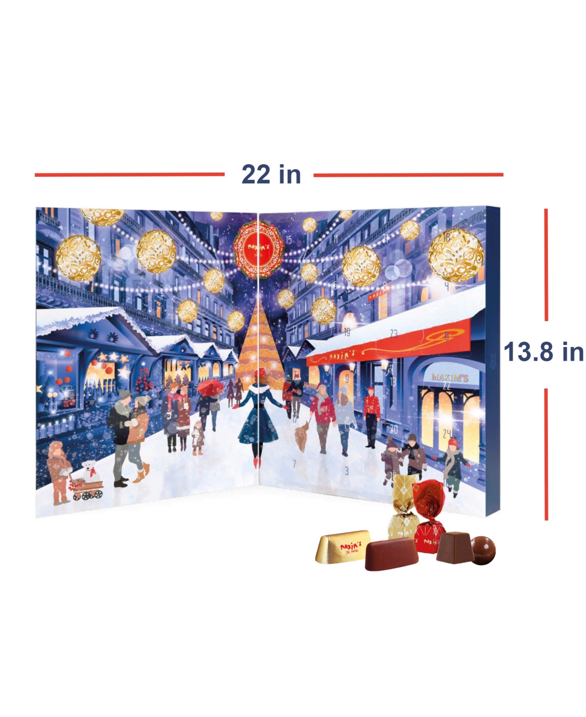Maxim's De Paris Holiday Chocolate Advent Calendar, 7.2oz In No Color