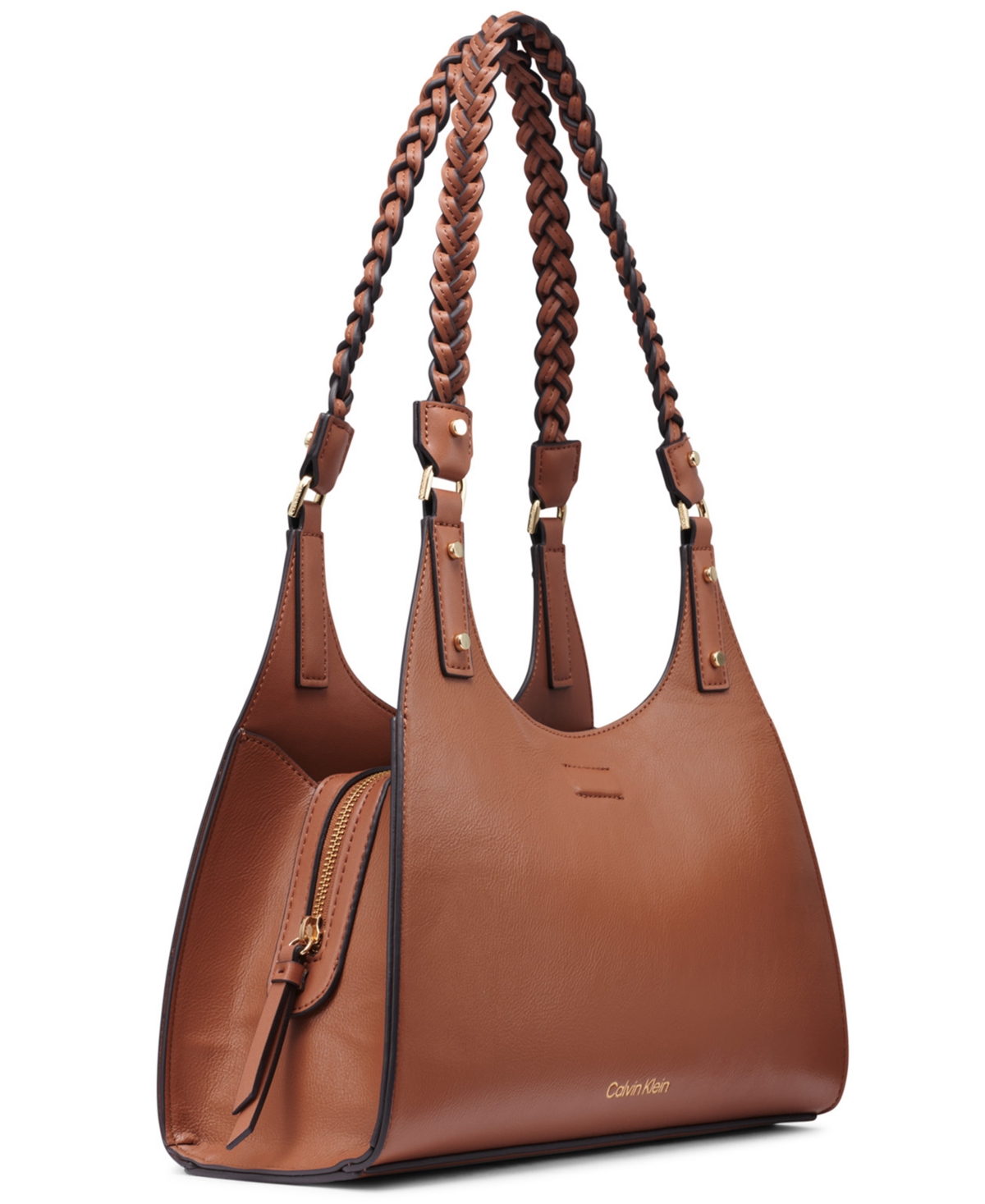 Calvin Klein Shelly Satchel In Brown