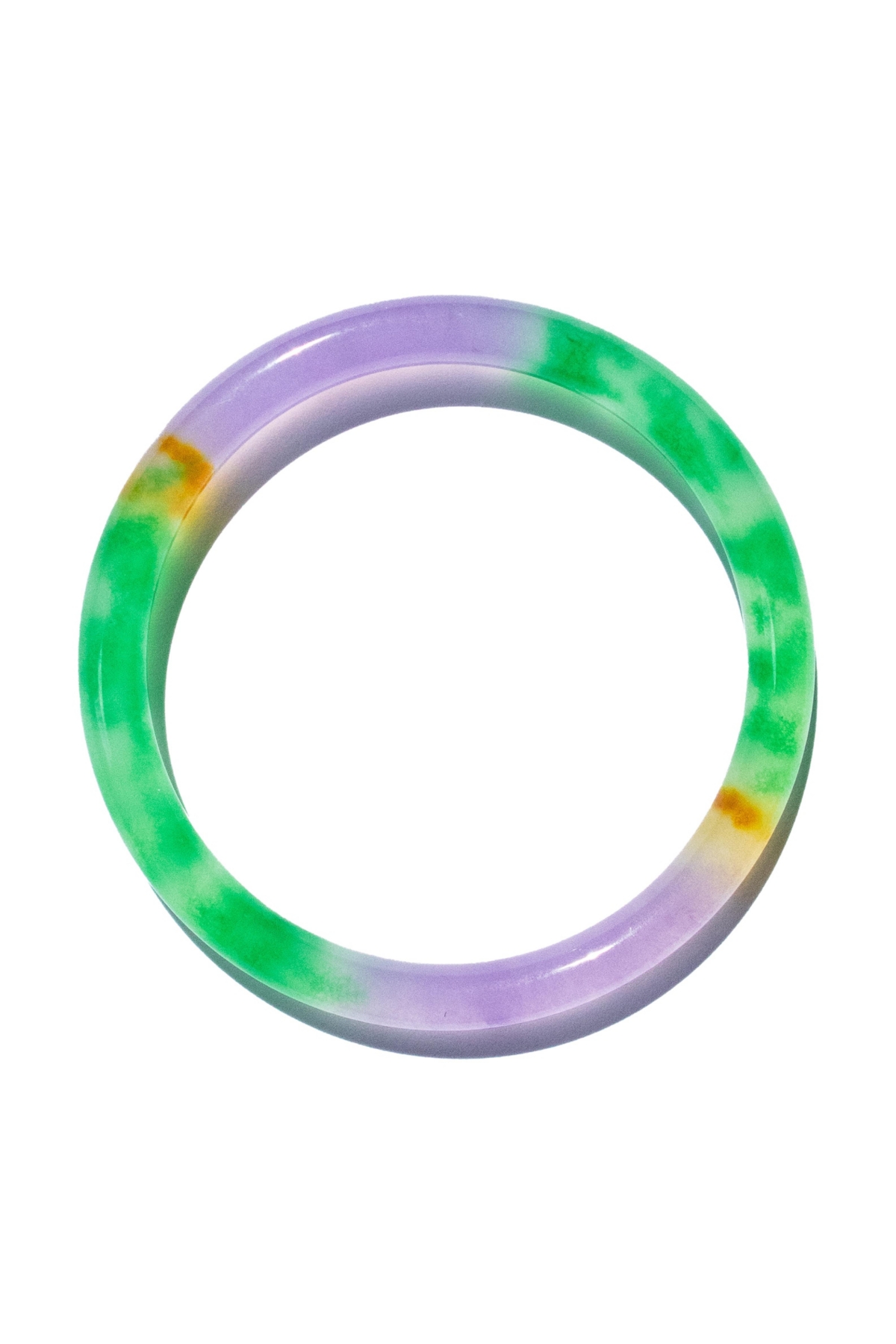 Lavender field - Multicolor jade stone bangle - White