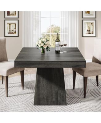 Square Dining Table for 4, 31.5-Inch Kitchen Table Small Dinner Table with Sturdy Pedestal Base, Farmhouse Dining Room Table