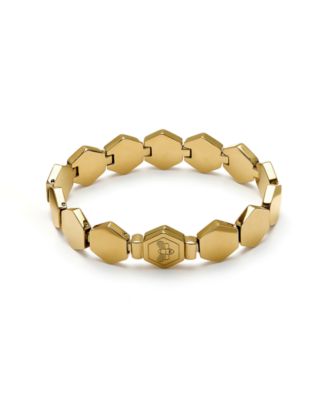 Women's Honeycomb Gold-Plated Cuff Bracelet