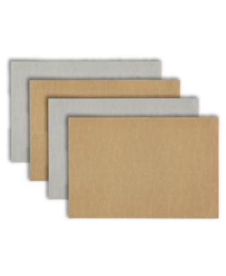 Florence Gold and Silver Reversible Leather Wipe Clean Placemat 12" x 18" Rectangular Placemats Set of 4