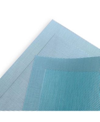 Moderna Woven Textilene Crossweave With Gradient Stripes Reversible 13" x 19" Rectangular Placemat Set of 4
