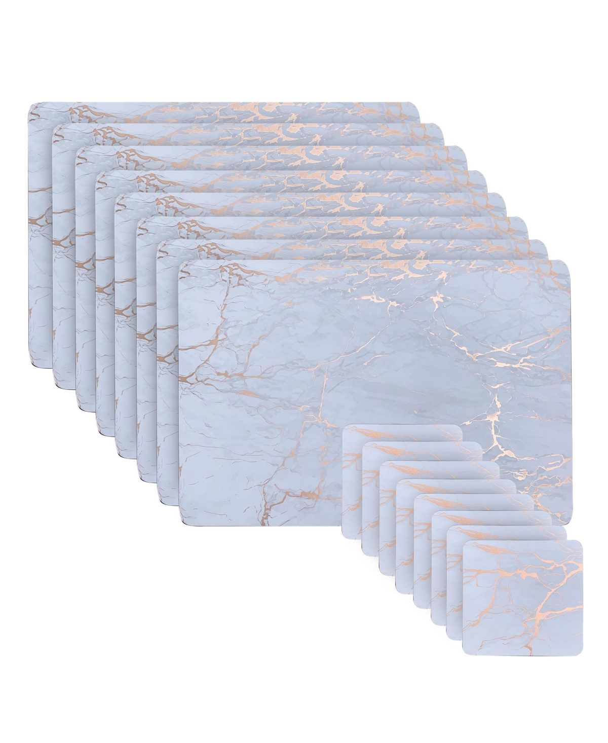 Dainty Home Marble Cork Table Set With 8 Foil Printed Marble Granite Designed Thick Cork Textured 12
