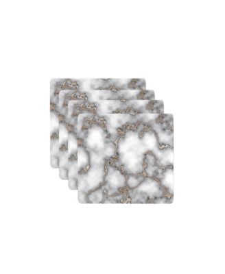 Marble Cork Place Mats, Washable Placemats Gold, 15" x 15" Set of 4, Heat Resistant Placemats, Non Slip, Table Mat, Table Placemats, for Kitchen Placemats, Dining Placemats, Decoration