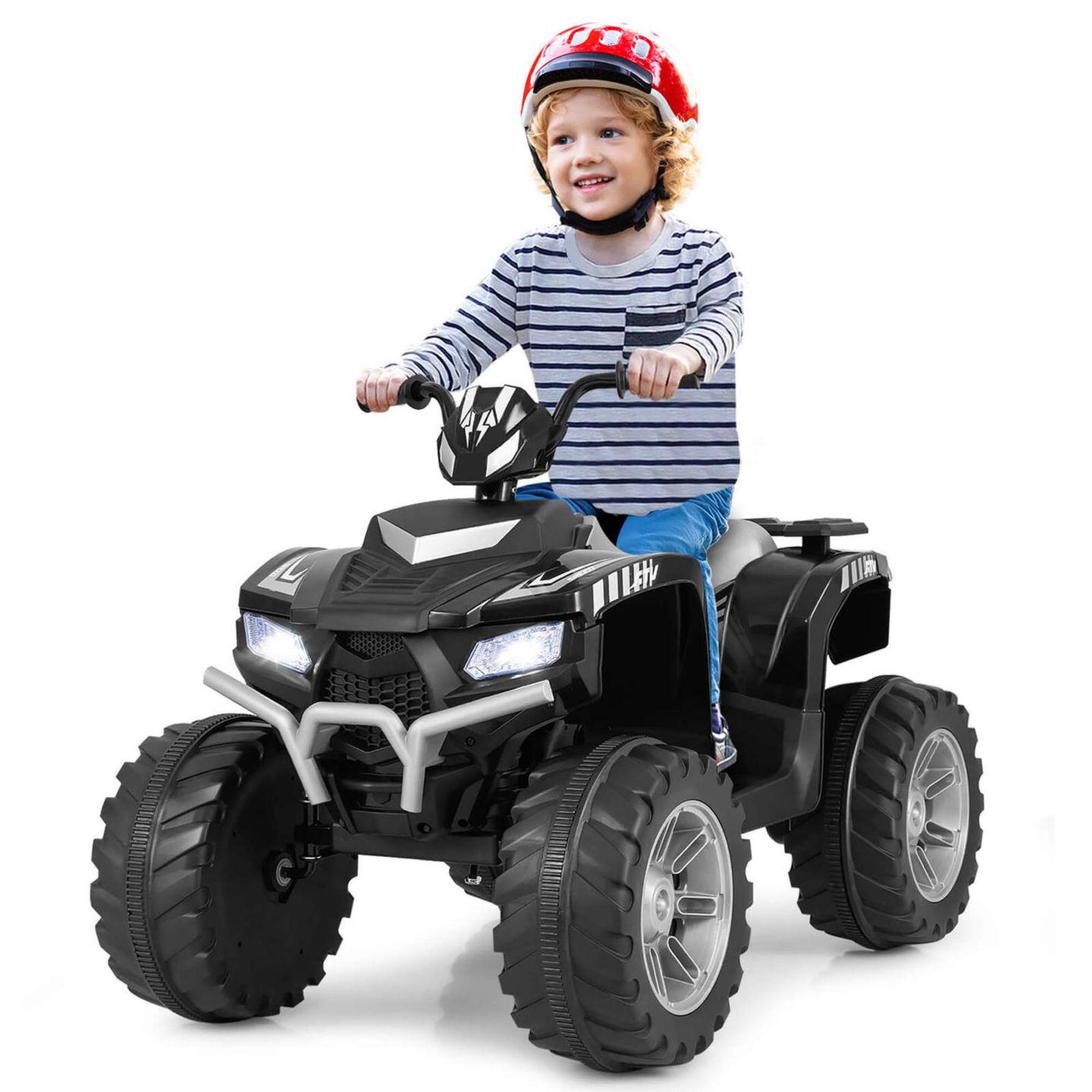 Детская игрушка Costway 24V Kids Ride-On Electric Quad Car with Wireless Connection, 77 lb. Capacity, Ages 3-8, цвет: Чёрный — фото 7