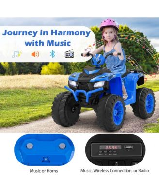 24V Kids Ride-On Electric ATV 4-Wheeler Quad Car with Wireless Connection