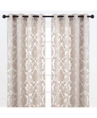 Premium Devore Sheer Grommet Curtains Classy Light Filtering Drapes For Living Room Or Bedroom 52 X 84 Golden 2 Panels