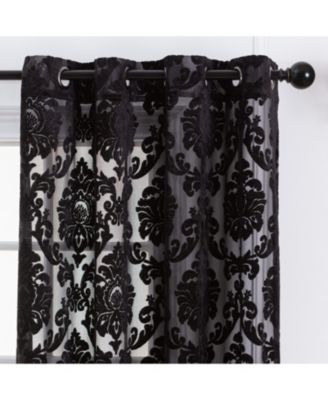 Premium Devore Sheer Grommet Curtains - Classy, Light Filtering Drapes for Living Room or Bedroom - 52" x 63" - Blue, 2 Panels