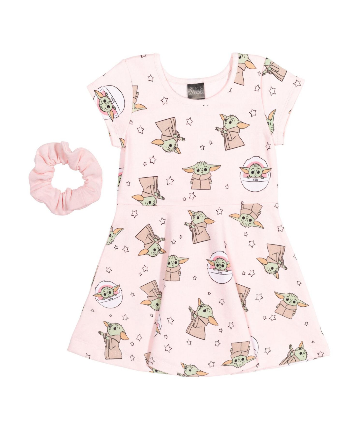Платье Star Wars Yoda French Terry Skater Dress to для девочек, цвет: Розовый — фото 1