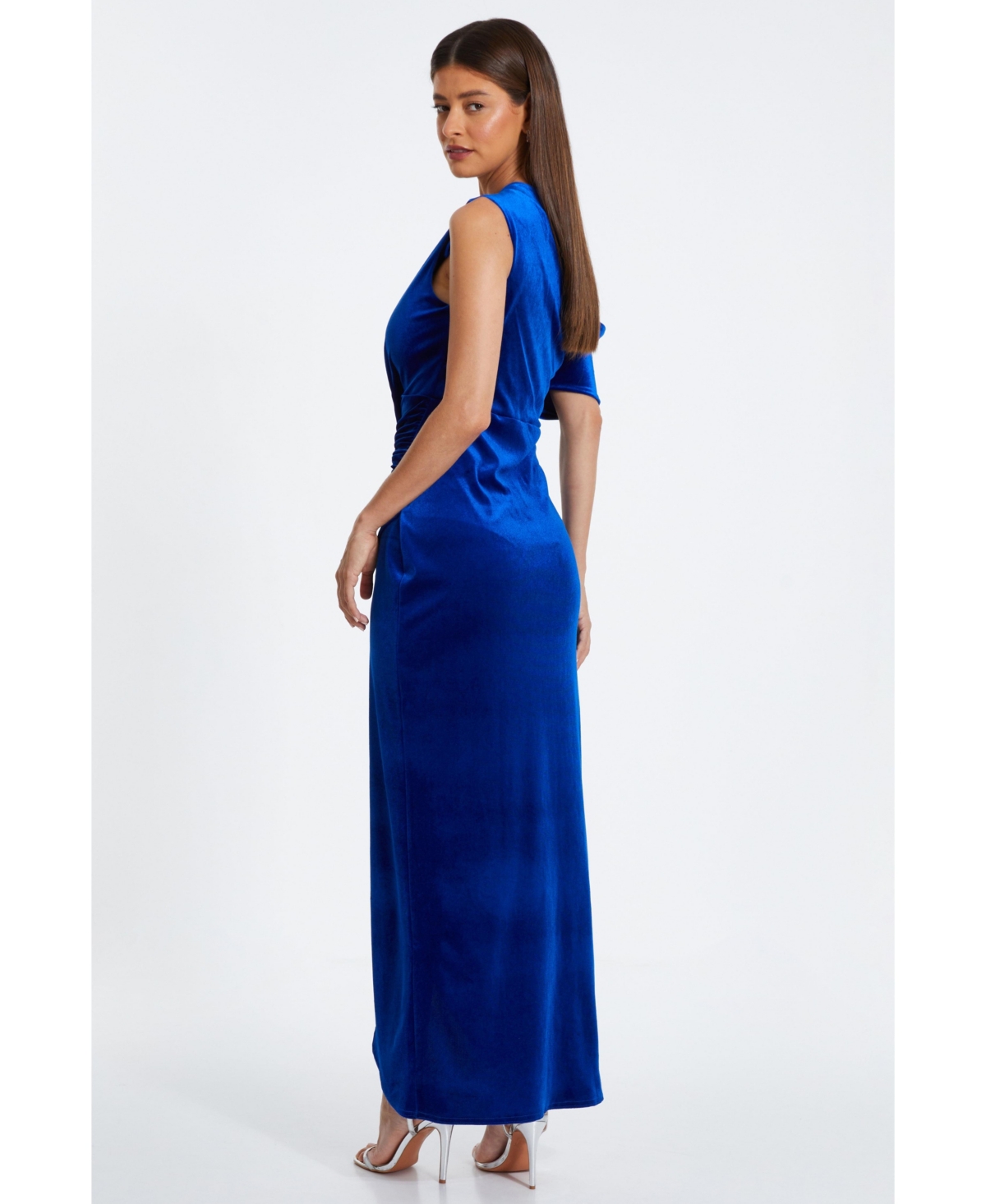 Quiz Women's Velvet Asymmetric Midaxi Dress
