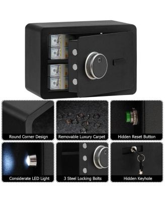 2-Layer Security Safe Deposit Box with Inner LED Light