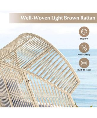 Oversized Egg Style Chair with Cushions & Headrest Heavy-Duty Metal Frame for Yard