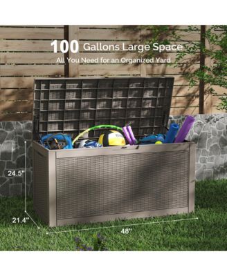 100 Gallon Outdoor Patio Deck Storage Box Floor Decor