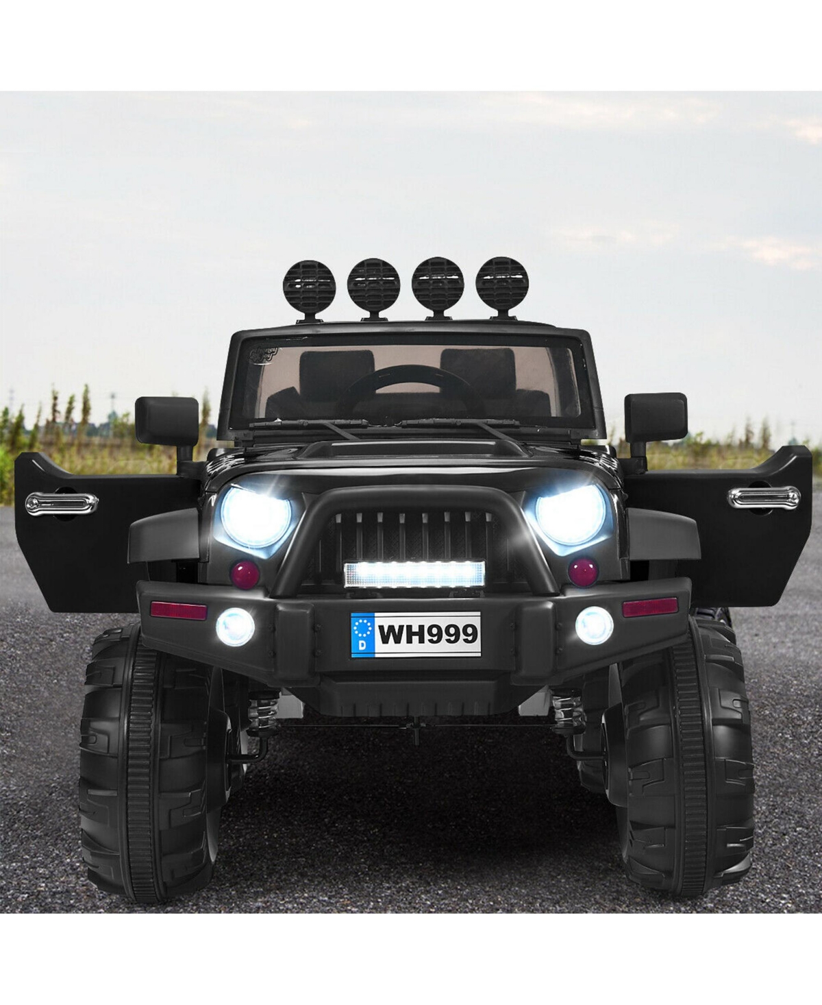 Gymax Electric Kids Ride On 12V Truck Car w/ MP3 Remote Control- Black