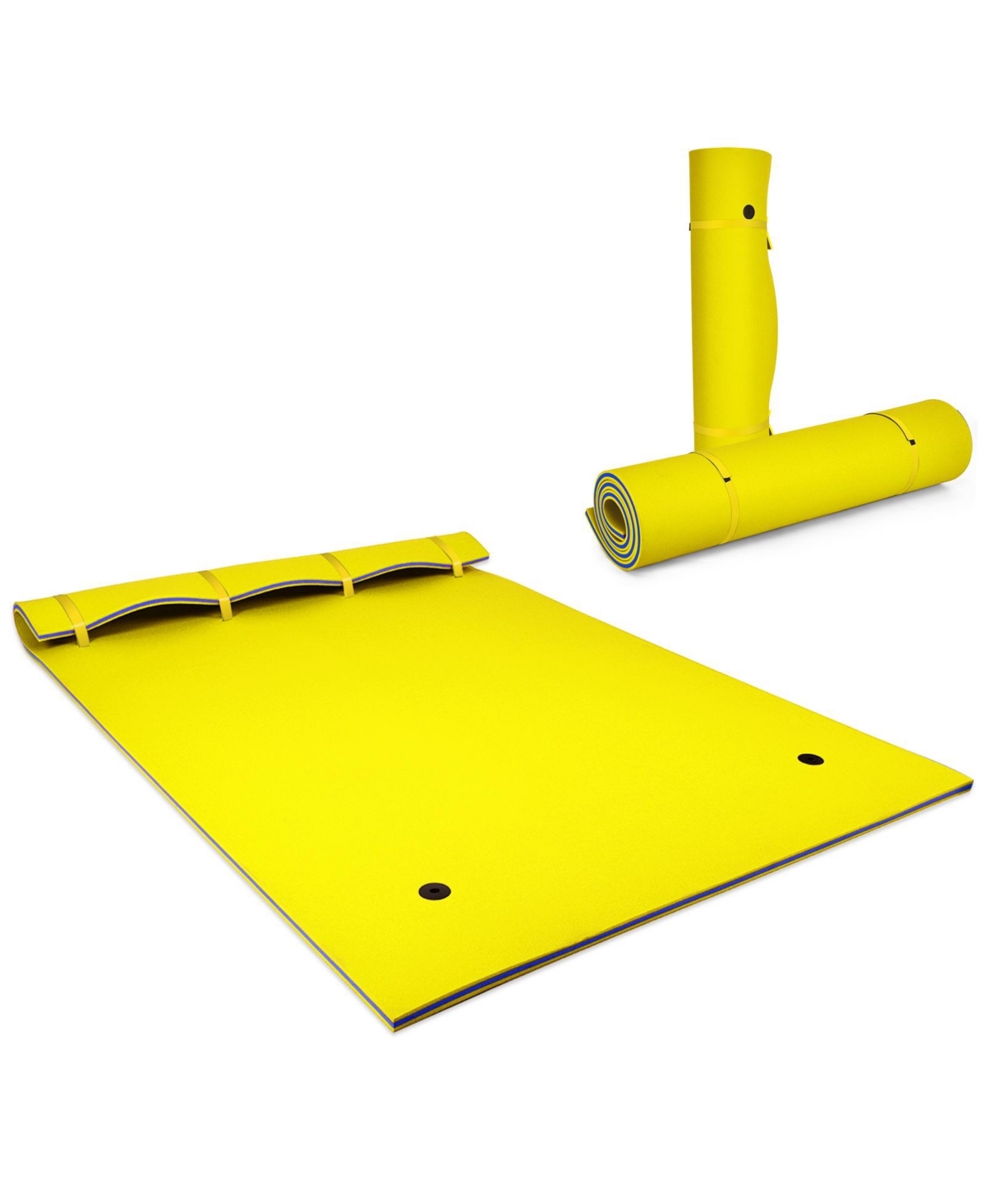 9' x 6' 3 Layer Floating Water Pad Foam Mat -Yellow - Yellow