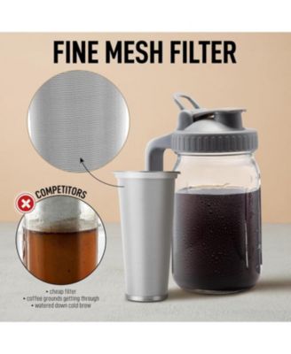 Premium Cold Brew Coffee Maker - 32oz Mason Jar With Leak-Proof Lid & Extra Thick Glass