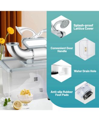 660LBS/H Commercial Ice Crusher with Dual Blades Safety On/Off Switch for Home