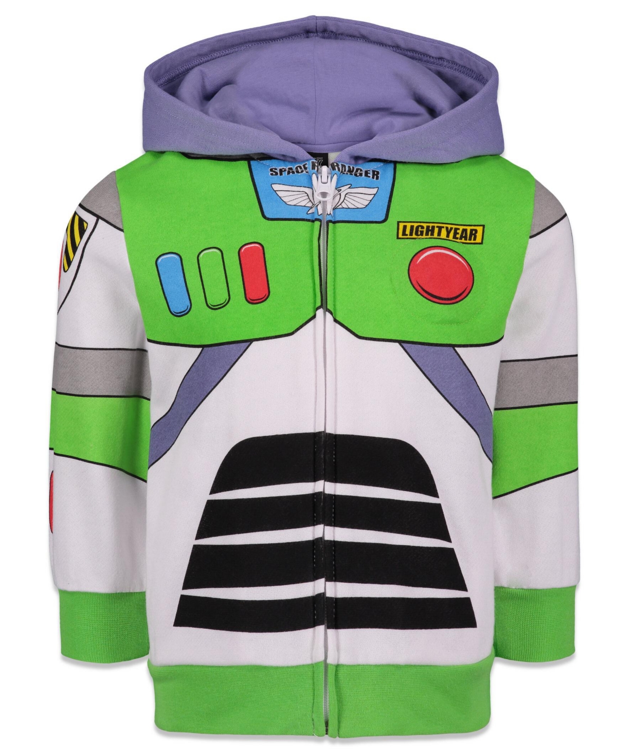 Disney Pixar Big Boys Toy Story Buzz Lightyear Fleece Zip Up Hoodie to - Buzz lightyear white