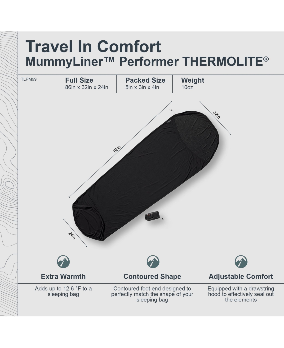 Cocoon Premium - MummyLiner Performer Thermolite -- Volcano black