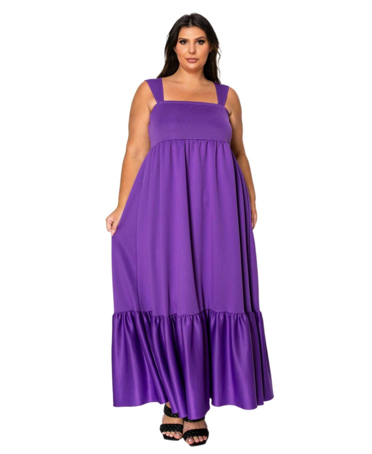 L I V D Plus Size Angelika Ruffled Hem Maxi Dress