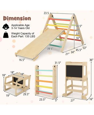 7-in-1 Toddler Climbing Toy Set with Reversible Ramp Convertible Step Stool