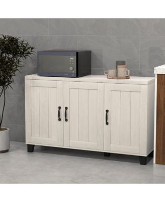 45" 3-Door Engineered Wood Adjustable Shelves, Cable Holes, Anti-Tip, 590 lb Capacity Buffet Sideboard Cabinet