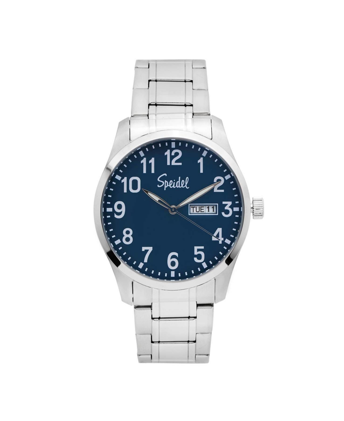 Speidel Men's Essential Metal Watch With Link Watchband in Gold - Blue with Silver Band