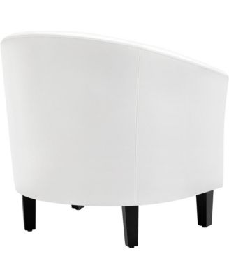 Faux Leather Adjustable Foot Pad Curved Arm Accent Chair