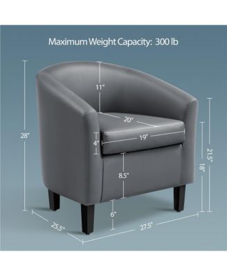 Faux Leather Accent Chair Gray