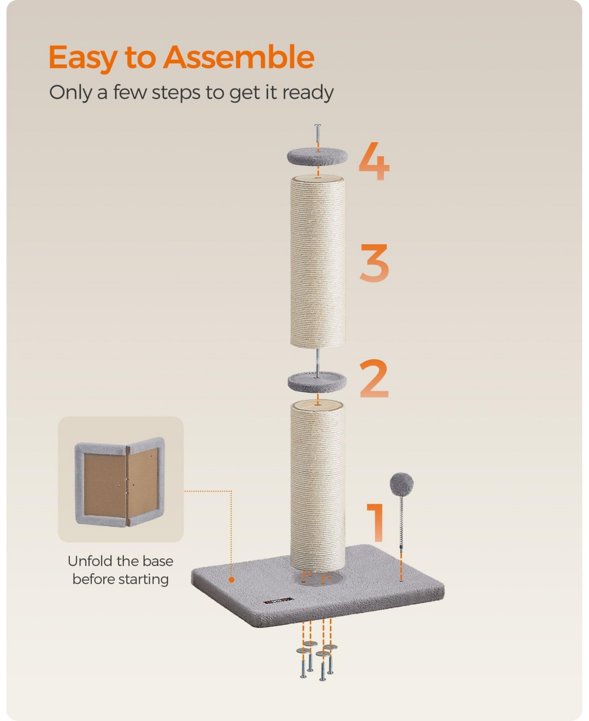 Slickblue Scratcher for Kittens, Small & Cats: Compact Design with Durable Sisal Posts