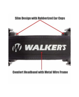 Walker's Razor Slim Passive Safety Ear Muffs (Yellow, Don't Tread On Me)