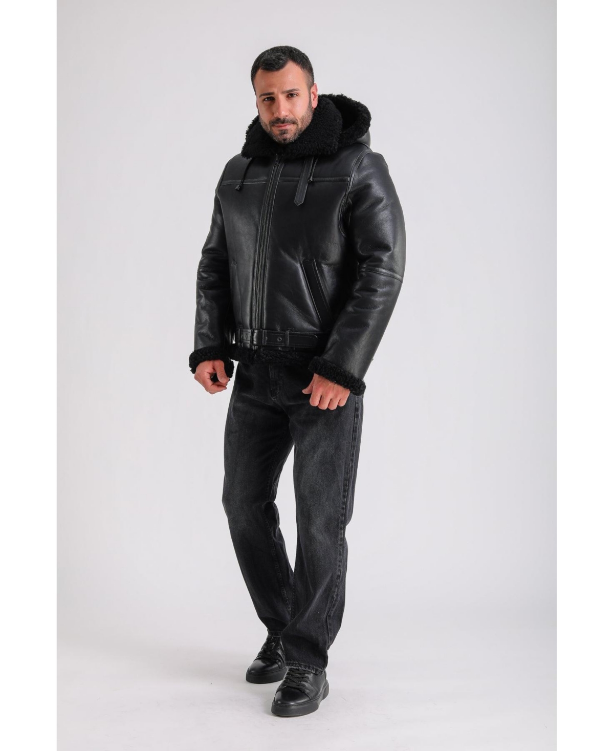 Furniq Uk Men's PremiumSheepskin Jacket - Black