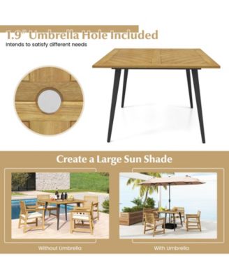 4-Person Acacia Wood Outdoor Dining Table