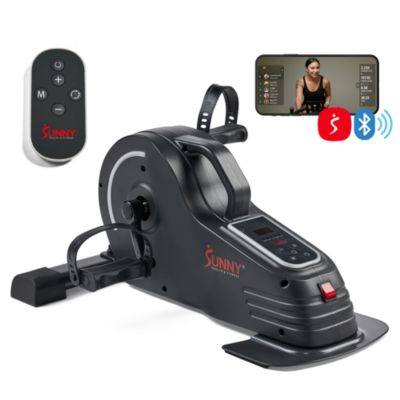 2-in-1 Smart Pedal Exerciser, Motorized Under Desk Exercise Peddler, Mini Bike with Exclusive SunnyFit App Bluetooth Connectivity