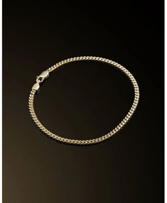 Men's 3mm Curb Chain Bracelet in 14k Gold-Plated Sterling Silver 8"