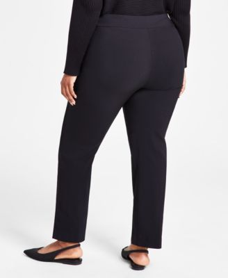 Plus & Petite Plus Size Tummy Control Pull-On Slim-Leg Pants, Created for Macy's