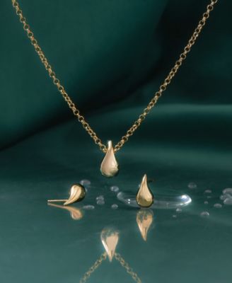 Puff Teardrop 17 Pendant Necklace Puff Earrings Collection In Gold Vermeil Created For Macys