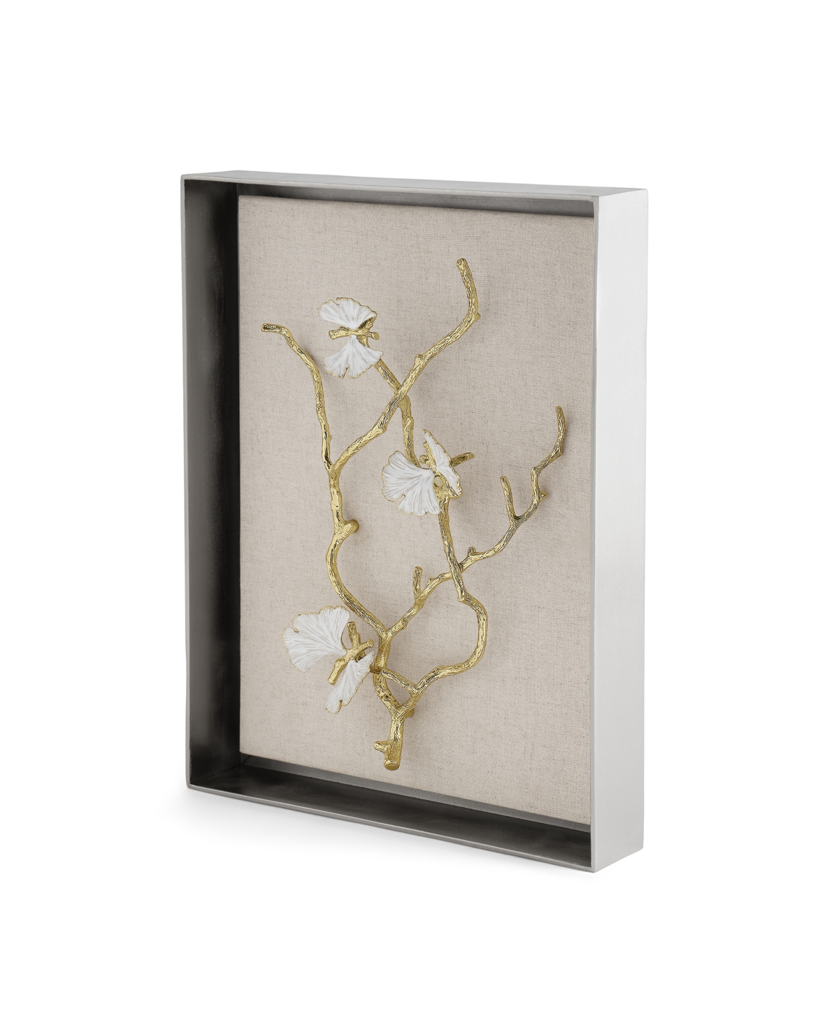 Michael Aram Butterfly Ginkgo Gold Fabric Shadow Box, 13.75" X 10.25" In No Color
