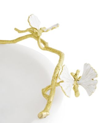 Butterfly Ginkgo Gold Trinket Dish, 9.5" x 8"