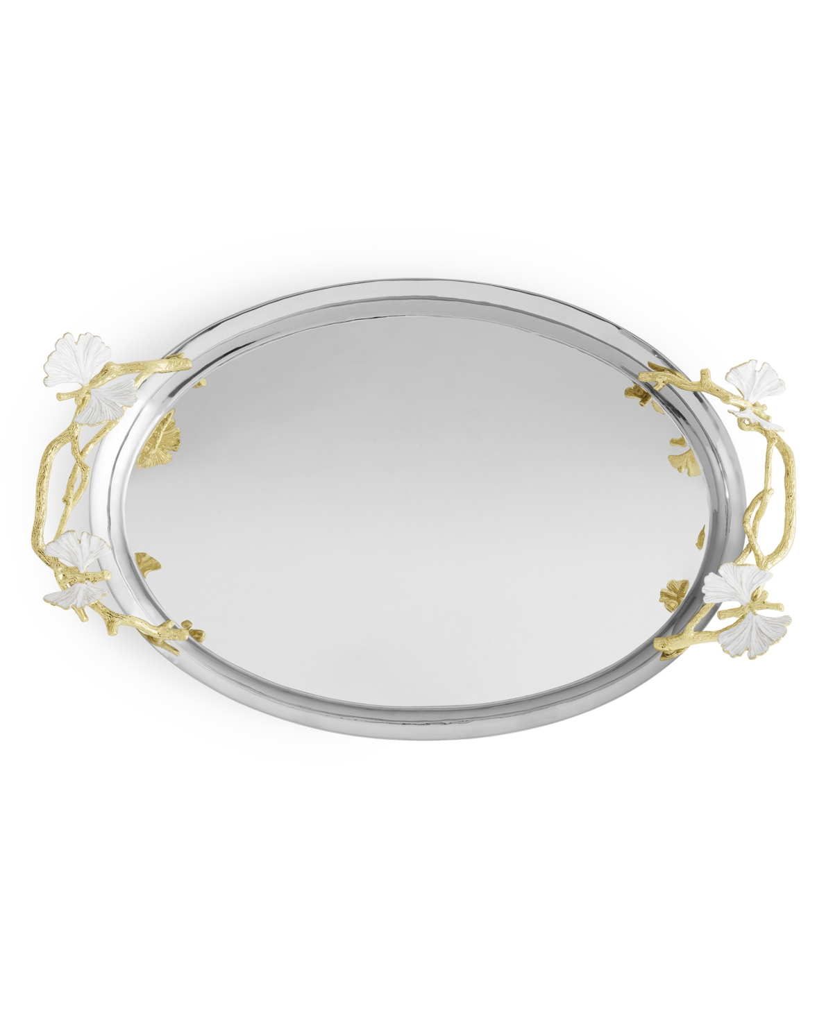 Michael Aram Butterfly Ginkgo White And Gold Medium Tray In No Color
