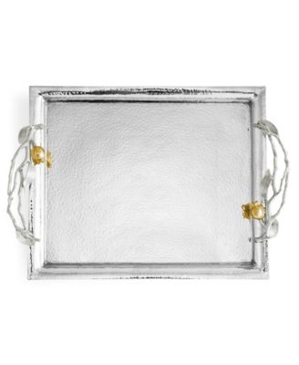 Pomegranate Silver and Gold Serving Tray