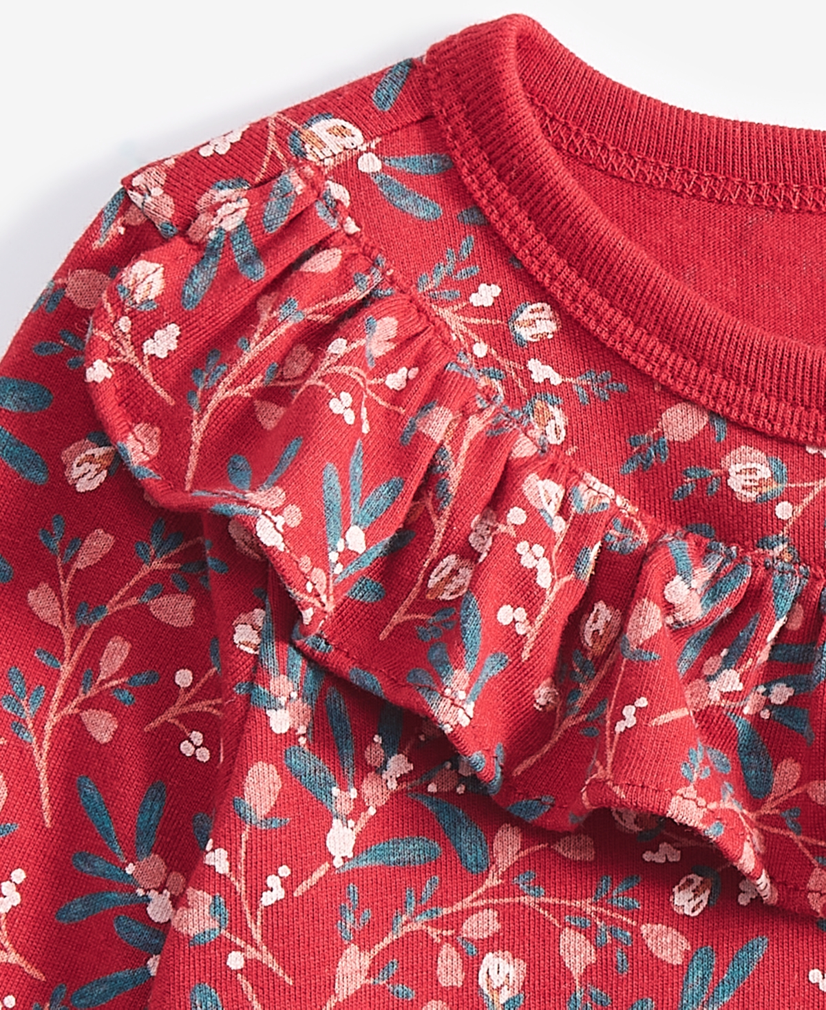 First Impressions Baby Girls Ruffled Berry Bloom Printed Long-Sleeve T-Shirt, Created for Macy's
