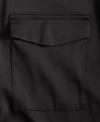 Women's Button-Front Long-Sleeve Satin Utility Shirt, Created for Macy's