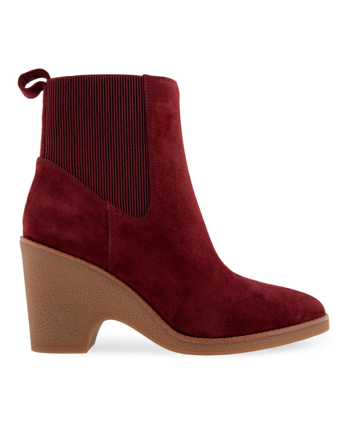 Shop Aerosoles Women's Mylo Ankle Booties In Burgundy Suede
