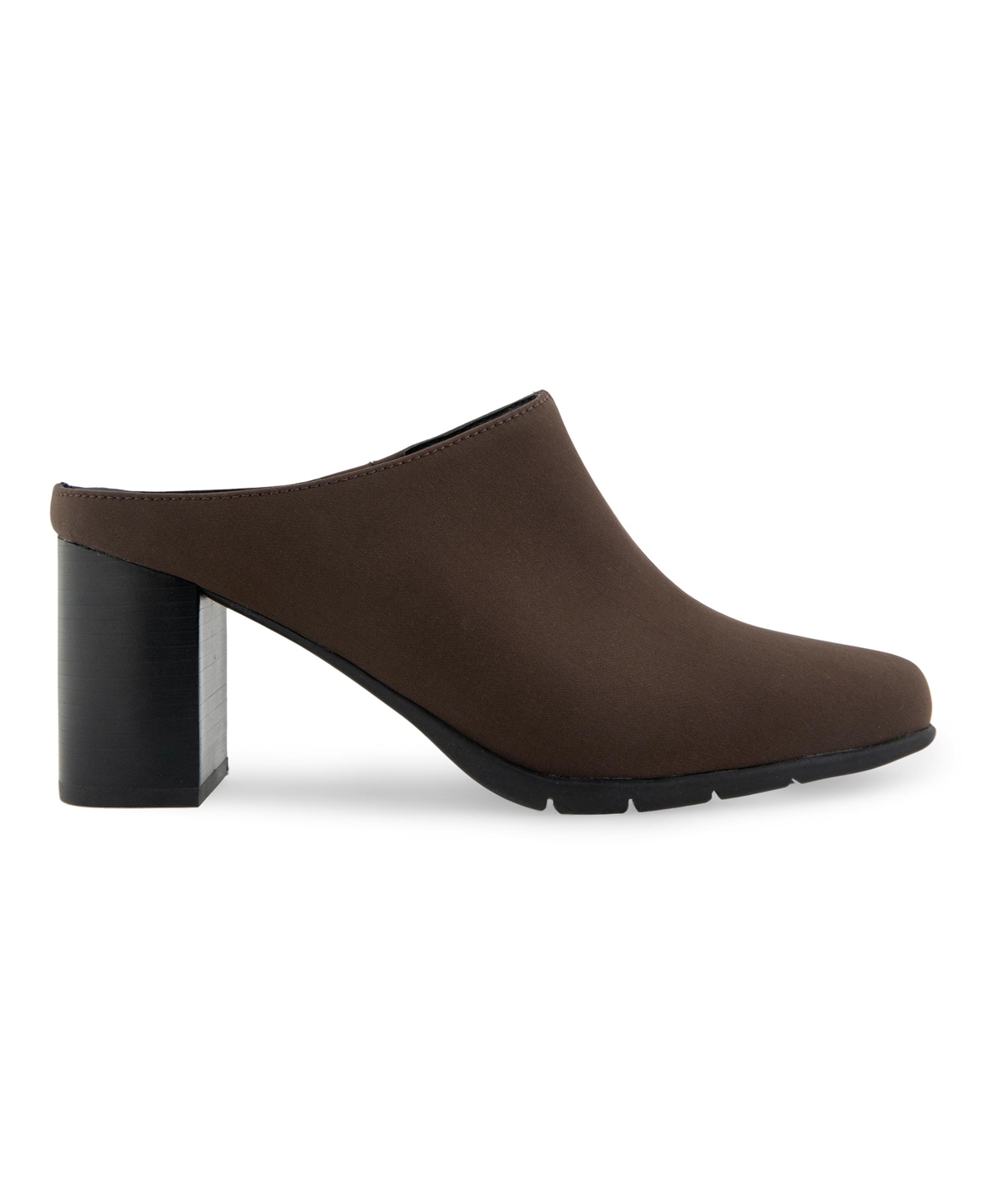 Aerosoles Women's Maddy Heel Mules In Black Stretch Gabardine Fabric
