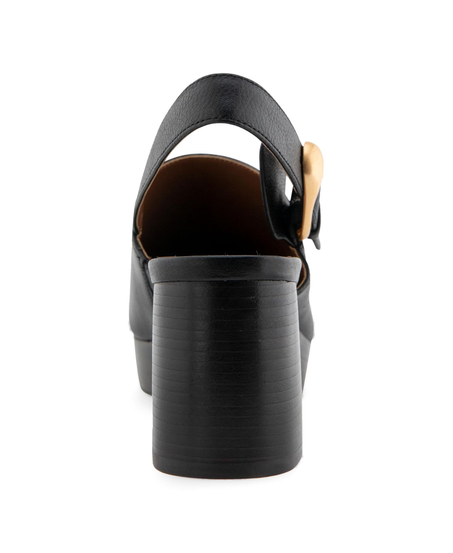 Женские сабо Aerosoles Sumari Ankle Strap, цвет: Чёрный гладкий кожаный — фото 3