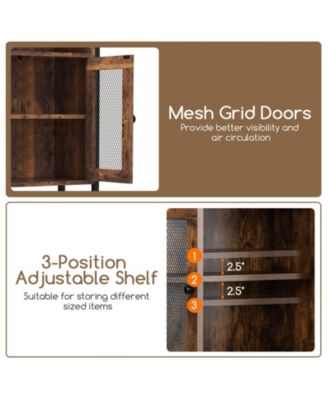 Over-The-Toilet Storage Cabinet with Heavy-Duty Metal Frame 2-door Freestanding