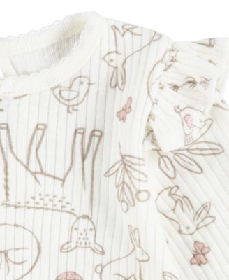 Baby Girls Sherpa Jacket, Bodysuit and Pants 3-Piece Set