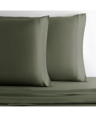 Retreat 2-Piece Sateen Pillowcase Set | Oasis Green |Standard | Lyocell Material | Breathable, Corner Straps, Extra soft and Cooling